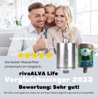 rivaALVA LIFE Trinkwasserfilter | Blockaktivkohlefilter,...