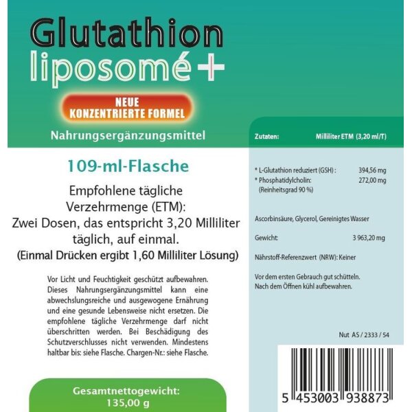 glutathion erstverschlimmerung Liposomé + (109 ml), 73,00 € oily